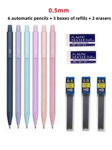 自动铅笔套装 0.5mm/0.7mm，6 色外壳自动铅笔，轻巧舒适握感，适合书写和绘画自动铅笔，可伸缩 0.5/0.7mm 笔尖，适用于书写、绘画、素描、学校办公用品、学生学习用品返校礼物 - 彩色 - 查看 14
