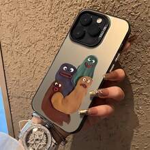 Funda de Teléfono Creativa con Figura de Arcilla Pequeña para iPhone15/15Plus/15Pro/15Promax, 14/14Plus/14Pro/14Promax, 13/13Pro/13Promax, 12/12Pro/12Promax, 11/11Pro/11Pro,/8 Plus, XR/XSMax - Negro - Ver 3