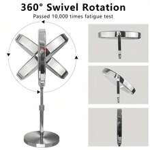 8-Inch Lighted Makeup Mirror With Magnification, 3 Light Colors, Adjustable Brightness And Height, 360° Rotation, 10X Magnifying Mirror With Lights, LED Makeup Mirror For Women - Chrome - Multicolor - View 7