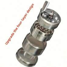 Molinillo manual de uso intensivo - Construcción de acero inoxidable, diseño de molienda de doble capa, apto para especias, hierbas, café, tabaco. No se necesita electricidad. Ideal para el hogar, camping, uso en la cocina. Regalo perfecto para chefs y entusiastas de la cocina. Molinillo de hierbas, apariencia elegante, sensación metálica, diseño compacto, molienda multinivel. Esencial para aventureros al aire libre. Molinillo de café manual, molinillo de metal, mini molinillo