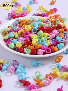 100pcs/150pcs Mini Acrylic Pacifiers Suitable For Baby Shower Games, Cute Pacifiers Baby Shower Party Decoration, DIY Gender Revealing Party Table Scattering, Baby Shower Gifts, Multi-Color - Multicolor - View 10
