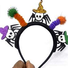 Halloween Spider Headband Spooky Skull Spider Hair Hoop Party Headpiece Costume Accessory For Adults - Multicolor - View 2