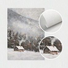 3pcs, Unframed, Vintage Moody Winter Landscape Oil Painting Prints, Snowy Forest Wall Art, Country Farmhouse Decor, Christmas Decor, Winter Posters, Canvas Art For Living Room, Bedroom, Kitchen, Home Office, Cafe, Bar, Dorm, Hallway, Home And Room Decoration Home Decor Christmas Decorations