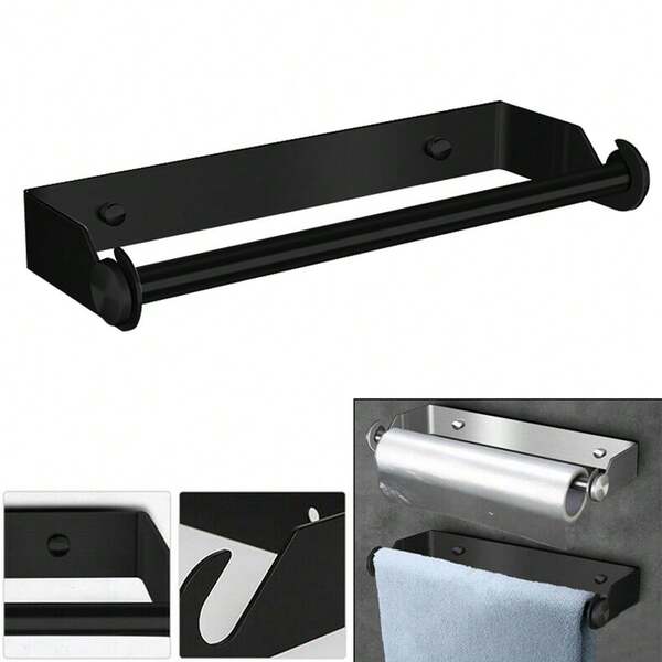 Towel Holder Hanger Rack Stainless Steel Paper  Kitchen Shelf Bathroom Organizer