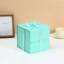 1 件方形丝带礼盒，带蝴蝶结的折叠礼盒，生日礼物，化妆品礼盒，节日礼物包装盒 - 彩色 - 查看 32