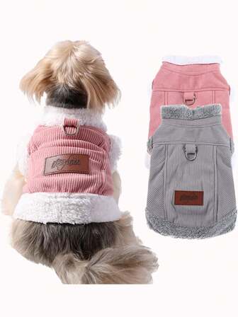 Höst-/vinterkläder för husdjur, mjuk fleecejacka för hundar, varm husdjursjacka, lämplig för medelstora och små hundar