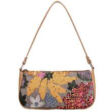 SLANGO Sparkling Floral Embroidered Crossbody Bag - Women's PU & Sequin Underarm Shoulder Purse, Fashion Bohemian Flower Handbag - trái cam - Xem 1