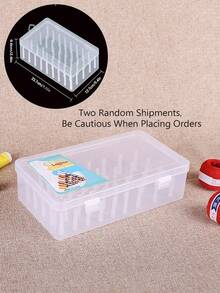 Organisateur de rangement pour 42 bobines de fil à coudre, boîte de rangement en plastique transparent pour fils à broder, étui de transport portable pour travaux d'aiguille avec poignée pour couture DIY et fournitures de couture