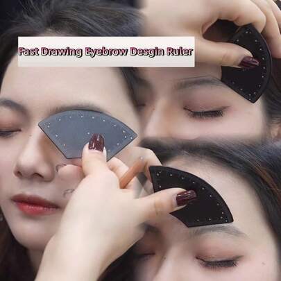 HMQ beauty 3pcs Metal Eyebrow Stencil Templates, Adhere To Brow Bone To Easily Create Perfect Brow Shape With One Stroke. 3 Sets Of Brow Templates Suitable For Different Brow Types, Equipped With Digital Home Precise Brow Shaping Tool, Effortlessly Achieve Refined Brows. Suitable For Those Who Don't Know How To Groom Brows, Fashion Makeup Tool With Ergonomic Handle For Convenient Use.