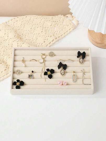 1 pieza Bandeja para joyas, para exhibir anillos, aretes y accesorios, regalo para mujeres, adecuado para ocasiones soleadas, de viaje y de regreso a la escuela