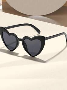 1pc/10pcs Black Heart Shaped Retro Glasses, Fashionable Vintage Heart Shaped Glasses For Women, Suitable For Girls Shopping, Outdoor Travel, Party, Photo Props, Unisex Decorative Glasses, Suitable For Holidays, Anniversaries, General Use, Valentine's Day Heart-Shaped Frameless Fashion Glasses Bulk - Stimulating Toys For Couples, Christmas Exclusive