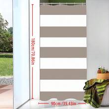 1 pieza Cortina de ducha básica impermeable, con anillos y ganchos de metal, lavable a máquina, tamaño grande marrón claro/beige, impermeable y resistente al moho, lavable a máquina, material de poliéster, no opaco, ligero y transpirable. El color puede variar ligeramente debido a las condiciones de iluminación. Incluye 12 ganchos - Decoración artística para el baño. - Beis - Ver 11