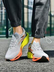 Chaussures de course respirantes pour adolescents, semelle souple et rebondissante, convenant pour la course, les sports et le port décontracté - Gris - Voir 3