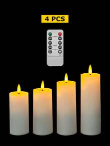 4/12pcs Flameless Candles With Remote/Timer, LED Electronic Candles, Outdoor Flickering Flameless Candles, Battery Powered, Home Decor, Tabletop Decor, Holiday Decor, Wishing Candles, Suitable For Christmas, Valentine's Day, Halloween, Home, Wedding, Gift, Birthday Decor, Party - 白色 - 查看 11