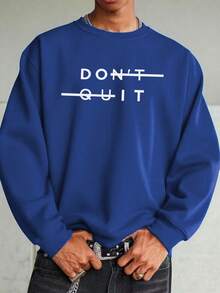 K-GLORY 男士休闲百搭印花圆领卫衣 - 藍色 - 查看 3