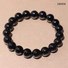 10/12/14/16mm Classic Black Agate Natural Stone Bracelet Men Charms Beaded Elastic Bracelets - 14毫米 - 查看 11