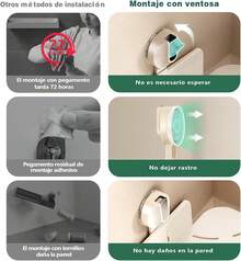 Esquinero para Baño Regadera Ventosa Repisas Sin Taladro Organizador de Regadera Metal de Aluminio Porta Shampoo Antióxido Estante Organizador Baño Blanco Marfil 2 Unidades Tofaney - 3 niveles - Ver 10