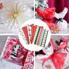 20/30pcs Christmas Gift Wrapping Paper, Party Decoration Art Paper, Suitable For Gift Packaging, Bouquet Packaging, Art Crafts, DIY, Packaging Bags, Friends' Gifts, Festive Holiday Packaging, Christmas Tree & Reindeer Design, 5 Colors To Choose From
