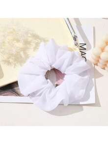 1条纯色休闲波西米亚风涤纶(特丽纶)发圈,四季皆宜,马来西亚/印尼女士头巾/发饰,发圈,马尾辫发绳,发圈,发饰,健身运动跑步装备橡皮筋,美容家居发饰 - 黑色 - 查看 15