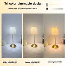 1 Stück 3-farbige, berührungsempfindliche, kabellose Lampe - skandinavischer Minimalist Stil, Helligkeit durch Langdruck einstellbar, geeignet für Schlafzimmer, Wohnzimmer, Esszimmer und Partys