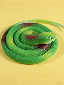 1pc Realistic Soft Rubber Snake Prop, Vivid Patterned Python Design, Scary Animal Snake Toy, Flexible & Washable, Halloween Party Gag Gift, Christmas Present