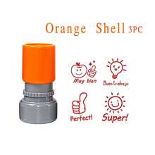 1pc Spanish Round Teacher Encouragement Stamp, Back To School Essential For Classroom, Options: 1pc, 2pcs, 3pcs, 4pcs, 5pcs, Awesome, Great Job, Perfect, Excellent