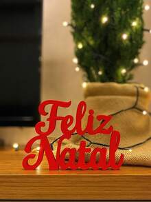 Merry Christmas Decorative Sign - Christmas Decoration - Red - View 2