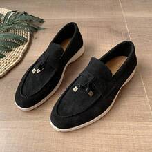 新款女士豆豆鞋,易穿脫,柔軟底部,舒適平底鞋 - 黑色 - 查看 14