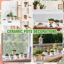 18 Pcs Paint Your Own Ceramic Pot Bulk Back To School Succulent Pots Ready To Paint Small Pot Mini Succulent Planters Pottery Painting Romantic Flowers - White - View 4