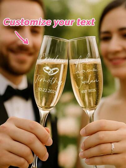 1/6/12 piezas Etiquetas de cristal personalizadas para copas de vino de boda - Etiquetas de cristal para brindis de boda personalizadas, copas de vino de boda grabadas, etiquetas de cristal para copas de champán