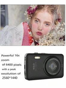 W&O 2025 New 1080P FHD Digital Camera With 32GB Card, 48MP Auto Focus , Puzzle Game,. Budget-Friendly Holiday Gift (Thanksgiving, Christmas, Halloween) - 黑色 - 查看 4