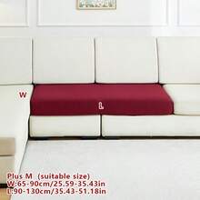 1件装防水玉米绒弹力沙发垫套客厅弹力沙发垫套家居装饰沙发套 - 酒紅 - 查看 13