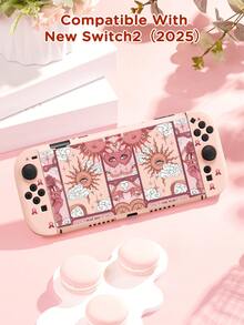 Ayotu 1pc Tarot Theme Compatible With Switch2/Switch NS/Switch OLED/Switch Lite Game Console Protective Case, New Generation, Star & Moon Pattern, TPU Soft Shell, Universal Game Controller Protective Cover, Switch Controller Protective Cover, Switch Gaming Accessories, Anti-Drop, Anti-Slip, Anti-Scratch, Fashionable - Multicolor - View 9