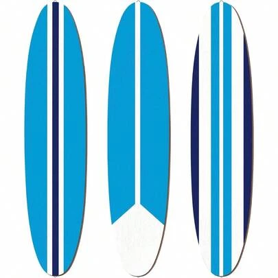 3 Pieces Surfboard Wall Decor 23.6" X 5.4" Preppy Beach Room Decor Aesthetic Large Wooden Cute Beachy Tropical Wall Art For Surfer Bedroom Living Room Bathroom Decorations