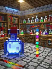 Minecraft 1 Commemorative Edition Minecraft Series Potion Night Light - 8 Color Styles Decoration, USB Rechargeable, Suitable For Bedroom Decoration And Relaxation, Perfect For Sleep/Computer Room Christmas And Birthday Gifts, Suitable For Teenagers And Adults, And For Themed Parties.
