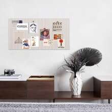 1pc Vertical Grid Felt Decorative Bulletin Board, No-Drill Office Memo Board, Self-Adhesive Pin-Compatible Photo Display Board, Detachable Fabric Notice Board Task Bar For Home Office Classroom, Modern Fabric Frame Wall-Mounted Felt Board Photo Wall Background Board, Women's Memo Bulletin Board Photo DIY Handmade Board - Multicolor - View 5