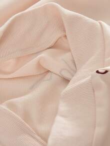 秋季衣服套装年轻女孩长袖蝴蝶结印花毛衣上衣和休闲裤两件套春季服装 - 米色 - 查看 6