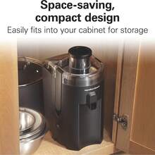 Extractor de jugo HealthSmart compacto de  400 Watts de potencia, extractor centrífugo de 2.4 pulgadas para frutas y verduras, fácil de limpiar, última , color negro (67500) - Tipo de Enchufe A USA (110-127V) - Ver 3