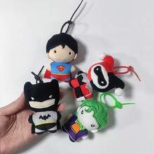 Justice League 9cm Soft Plush Keychain Justice League Batman Superman Harley Quinn Joker Cute Cartoon Movie Dolls Creative Christmas Gifts