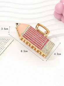 1 pieza Pinza de pelo con diamantes de imitación de lujo para mujer, elegante clip de pelo con diseño de raqueta de tenis con diamantes de imitación, accesorio de pelo versátil, elegante y de alta gama, adecuado para el uso diario, citas, vacaciones, fotografía y decoración académica. Pinzas de otoño para el cabello, accesorios de invierno para el cabello de mujer.