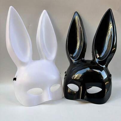 1/2pcs Adult Luxury Sexy Bunny Half Face Mask, Sexy Bunny Mask, Masquerade Half Face Mask, Suitable For Role Play, Festival Party Costume