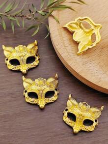 8pcs Jewellery Making Connectors. Two Holes Alloy, Openwork, Fox Mask Pendant. Bracelet Accessories.Charms For Jewelry Making,Trinkets,Wedding Items, Charm Bracelet,Charms.Birthday Parties, Halloween, Christmas Decorations, Adult Craft Supplies,Suitable For Earrings, Necklaces, Amulets, Bracelets DIY Jewellery Making. - Multicolor - View 7