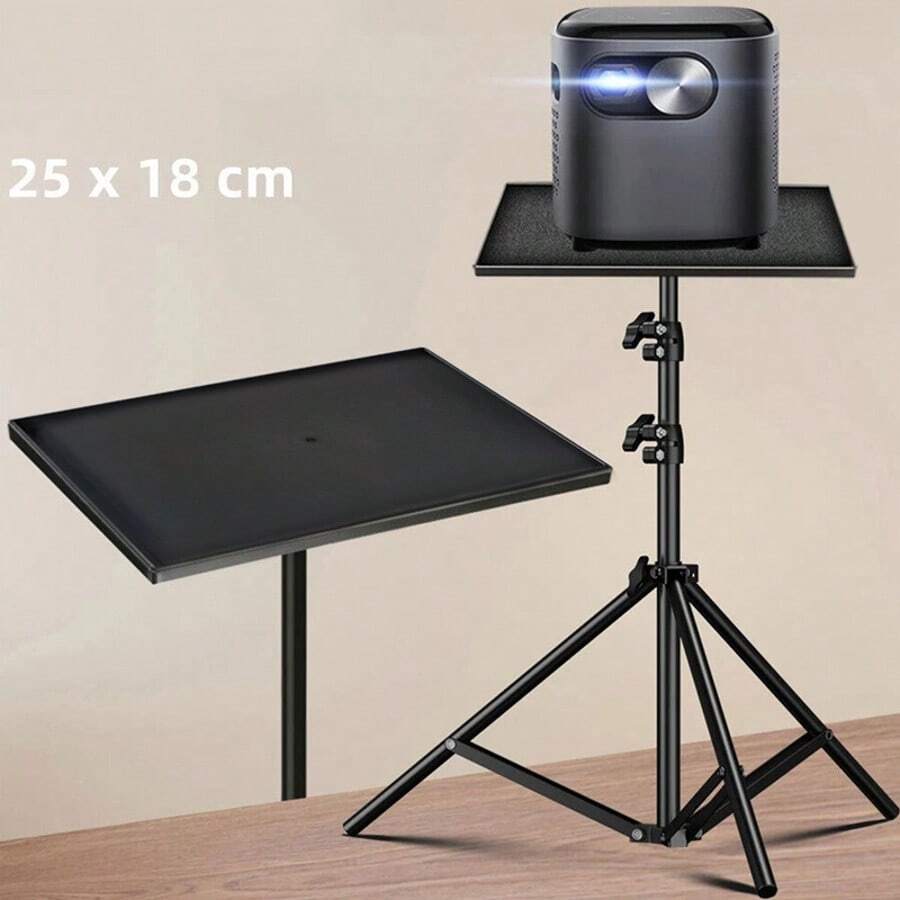 Projector Tripod Stand Foldable Tripod Projector Bracket Adjustable Height - Black - View 1