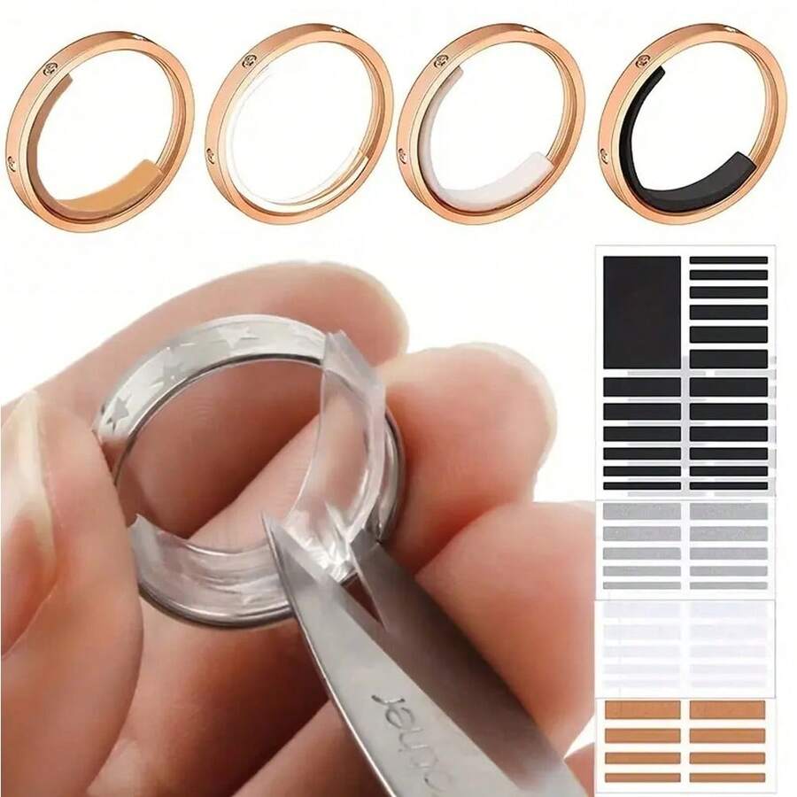 4pcs Ring Adjuster Sizer, Invisible Ring Resizer Pads, Ring Size Reducer Inserts, Prevent Ring From Loose And Falling Off