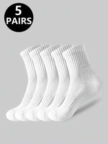 5双/10双/20双装 男士休闲船袜，中筒袜，白色袜子，冬季袜子，黑色袜子，运动袜，秋冬季 - 彩色 - 查看 21