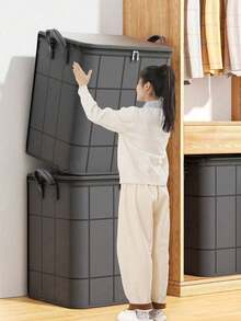 1 pieza Bolsa de almacenamiento de ropa plegable de gran capacidad, organizador de artículos del hogar y ropa, bolsa multifuncional para edredones y ropa, organizador de dormitorio universitario, contenedores de almacenamiento de ropa con asa reforzada, artículos esenciales para mudanza, regreso a la escuela y dormitorio