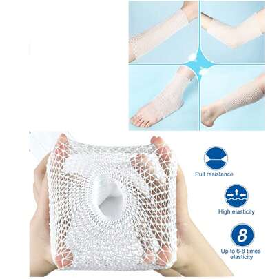 1 Cuộn Băng Lưới Thoáng Khí Mềm Mại, Băng Gạc Ống Lưới Đàn Hồi Dùng Để Băng Vết Thương, Thích Hợp Cho Cổ Tay, Khuỷu Tay, Đầu Gối, Mắt Cá Chân Người Lớn, Có Băng Dính Thông Gió