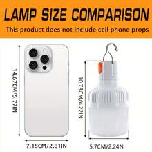 8-Pack Rechargeable LED Camping Lights With Hook And USB/DC Power Adapter, 36V High Capacity, IPX6 Dustproof, Matte ABS Durable Flashlights With Hanging Hook And Hanging Cap, Suitable For Emergencies, Camping, Rock Climbing, Indoor Use, USB/AC Rechargeable, LED Bulb, Suitable For Home Backup And Commercial Lighting (Compatible With Mobile Power Banks/Solar Panels) - trắng - Xem 8