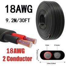 1 Piece 12-14-16-18 AWG Dual Core PVC Wire, 12V Low Voltage/Copper Clad Aluminum(CCA)/Flexible/Dual Core, Suitable For Automotive, LED Strips, Lighting Fixtures, Boats, Etc. - Black - View 17