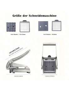 Stainless Steel French Fries Cutter, Anti-Slip Potato Slicer, Suitable For Barbecue And Outdoor Cooking, Baking, Food Contact Safety, Suitable For Grills, Barbecues, Kitchen Tool Set, Ideal Gift For Festivals And Birthdays. - Silver - View 11